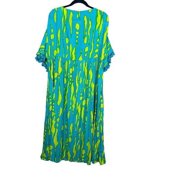 True Destinations Cover up Dress Size M Boho long maxi colorful tassel vacation - Picture 8 of 14